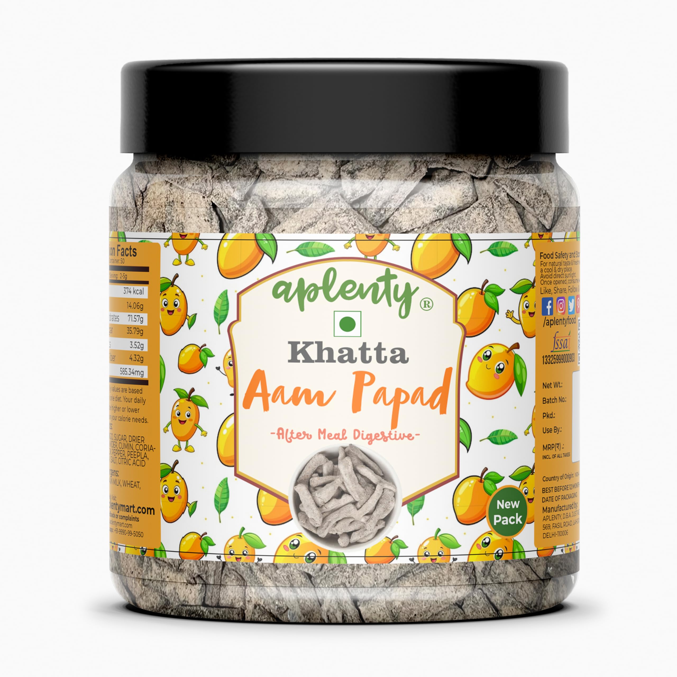 Aplenty Khatti Patti Aam Papad 400g Traditional Indian Mango Fruit Bar Sweet Sour Tangy Crispy Low Fat Snack Healthy Amritsari Mango Papad