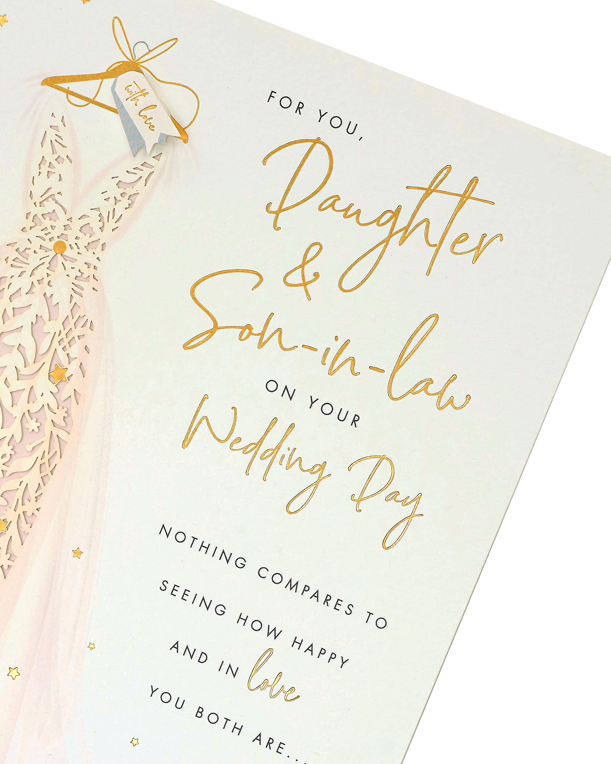 UK Greetings Wedding Day Card for Daughter & Son-In-Law - Stunning Dress Design, Multi, 165 mm x 254 mm - Image 3