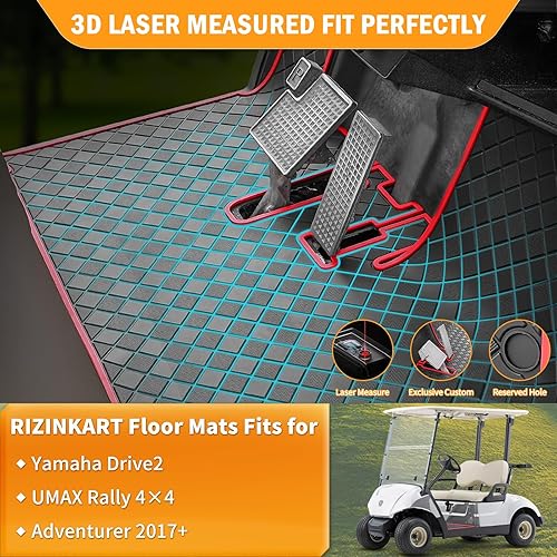 Vista 43 de Golf Cart Floor Mat for Yamaha,Customize Non-Slip Full Coverage Liner Matt Replacement Fits to Yamaha G29/Drive, Drive2,Adventurer,QuieTech