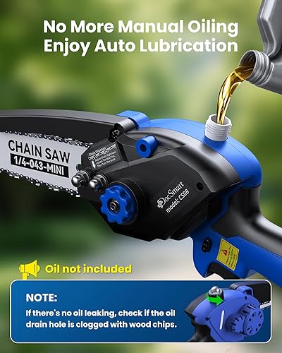 Miniatura 8 de Mini motosierra inalámbrica, de 8 y 6 pulgadas con 2 baterías recargables, sierra de mano alimentada por batería, herramientas de jardinería para