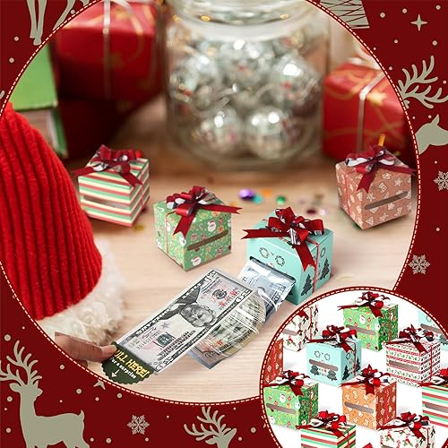 Miniatura 2 de Juego de 12 unidades de dispensador de dinero de Navidad y caja de dinero, bolsas autoadhesivas, juego de bolsas autoadhesivas, divertido soporte