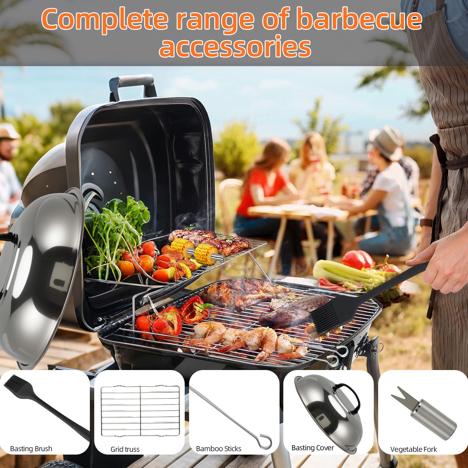 Set di posate per barbecue, in acciaio inox, di alta qualità, per barbecue, per cavatappi
