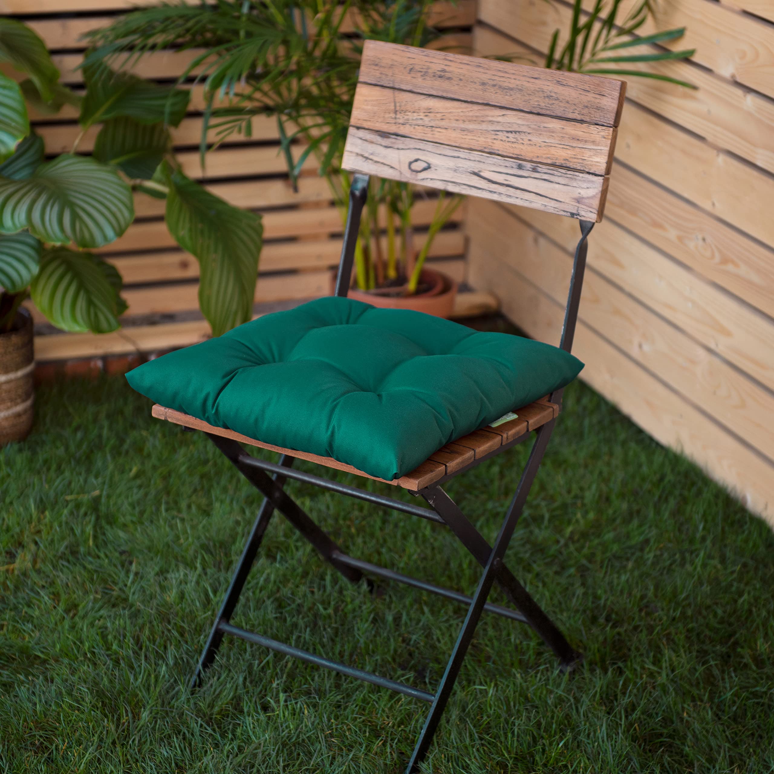Gardenista Tuinstoel zitkussen met banden | antislip hypoallergeen getuft kussen | waterbestendige dikke kwaliteit | Geweldig voor binnen en buiten | veilige banden (2-delig, paars