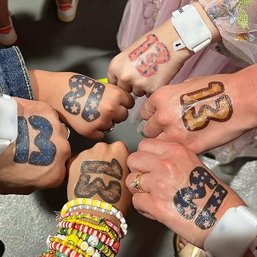 Miniatura 9 de Tuoshei 30 unids eras tour tatuajes temporales número 13 pegatinas de tatuaje accesorios de concierto ídolo accesorios de fiesta de cumpleaños