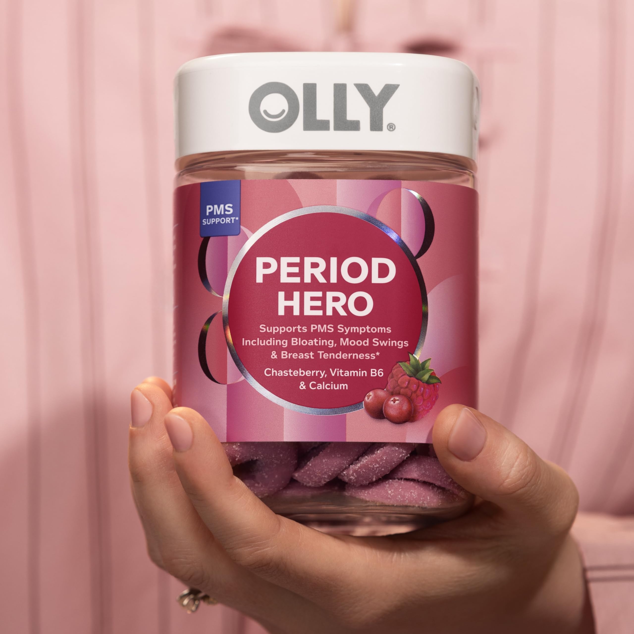 OLLY Period Hero Gummies, PMS Support Supplement,* Cran-Raspberry- 60 Count — Amazon image 11