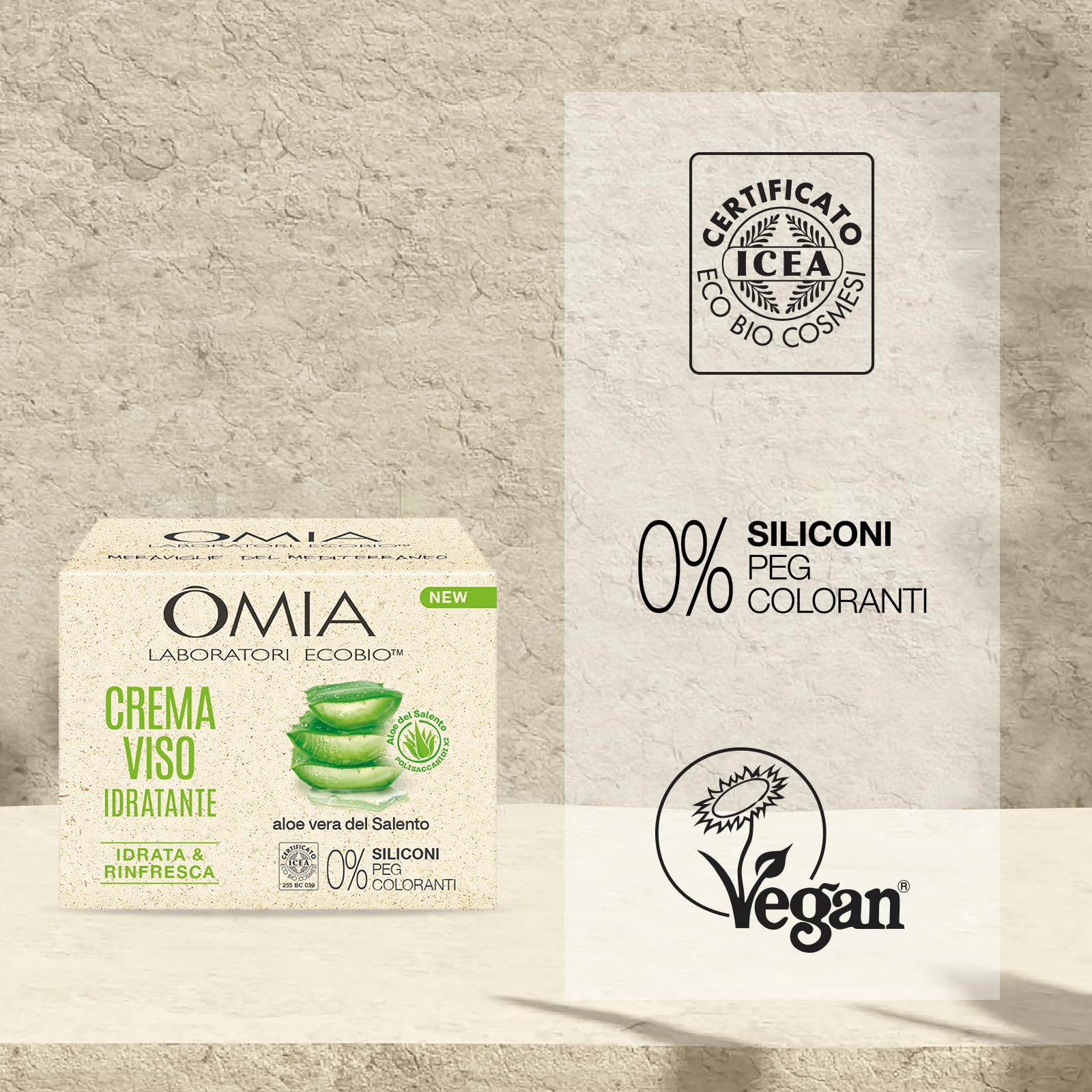 Omia, Kit Routine Viso, Set Cura Viso con Crema Idratante, Siero e Gel, con Aloe Vera del Salento per Tutti i Tipi di Pelle, Kit Trattamento Skin Care - Esclusiva Amazon