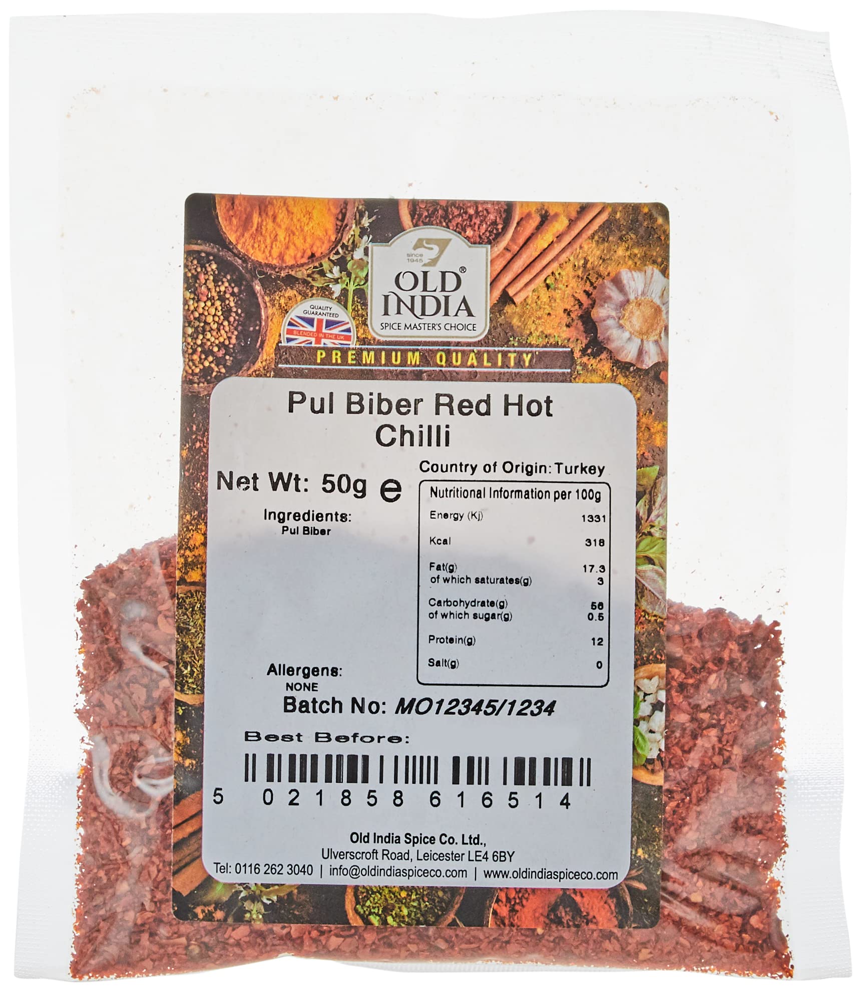 Old India Pul Biber Red Hot Chilli 50g