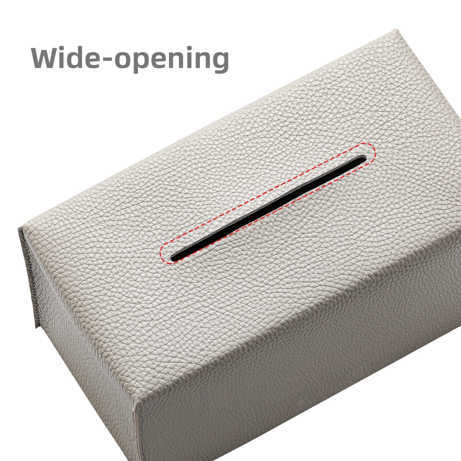 Azormi Copertura per scatola di fazzoletti, in pelle PU, con motivo intrecciato, copertura per scatole di fazzoletti cubici con cintura inferiore