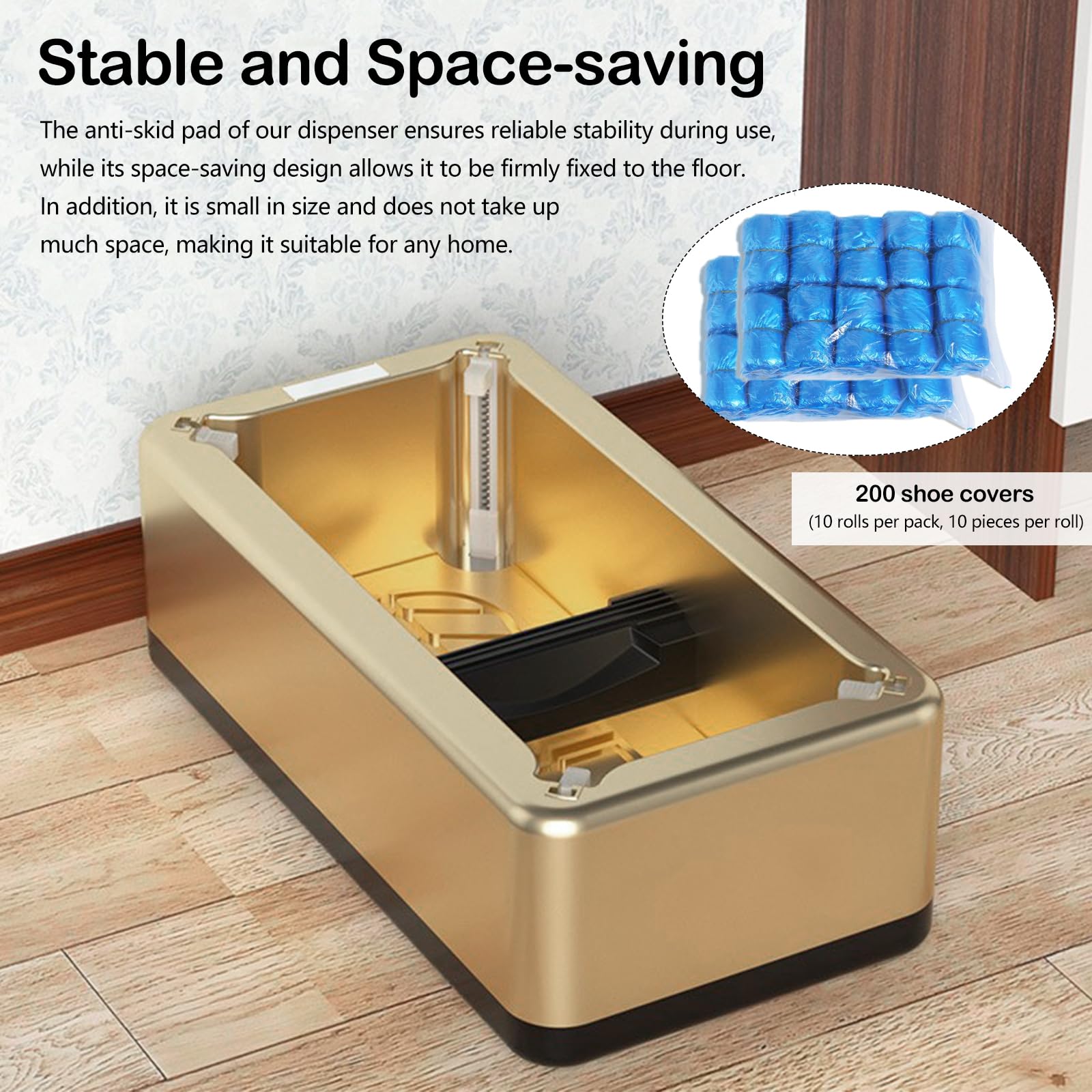 Dispenser Automatico Copriscarpe con 200 Copriscarpe Monouso Antipolvere Impermeabili per Laboratorio