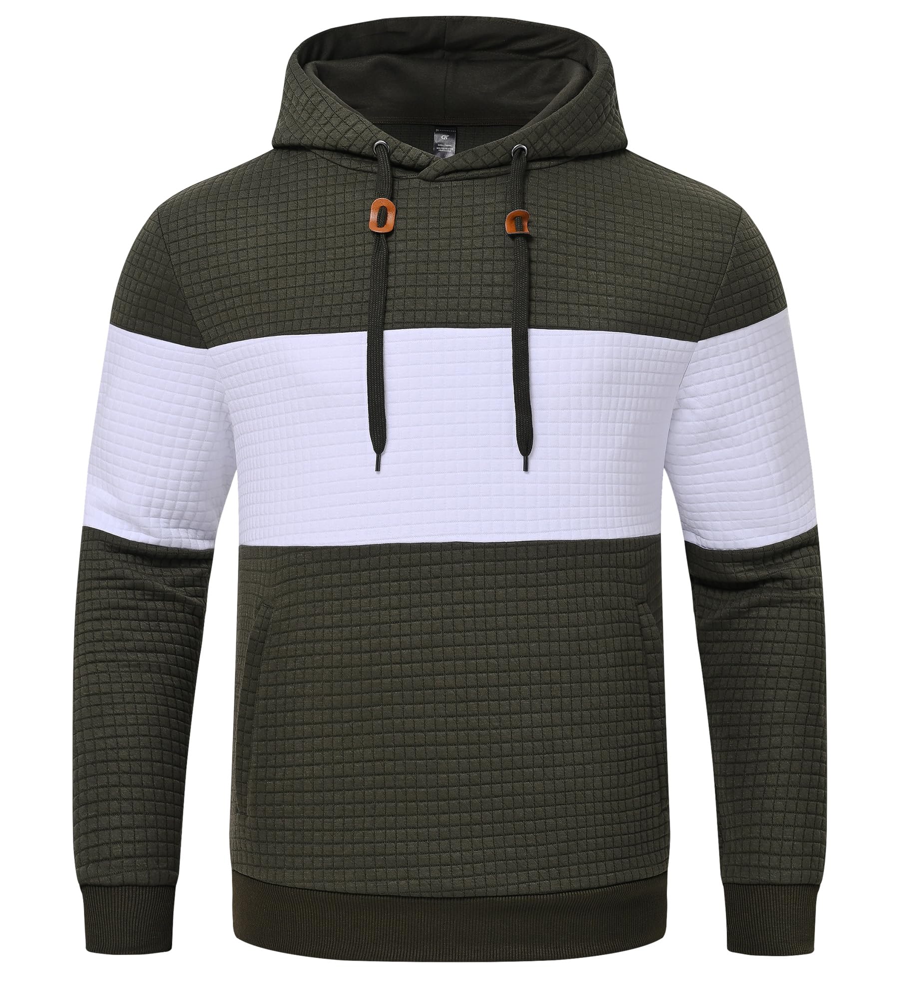 Huayuzh Hoodie Herren Oversize Kapuzenpullover für Herren Langarm Freizeit Jacquard Farbblock Sweatshirt mit Zip Taschen