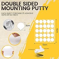 Vista 2 de 150 puntos adhesivos de doble cara – Fácil de pelar, transparente, de doble cara, masilla de montaje con puntos de pegamento fuertes para globos