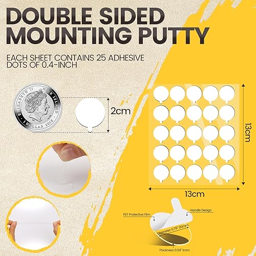 Miniatura 2 de 150 puntos adhesivos de doble cara Fácil de pelar, transparente, de doble cara, masilla de montaje con puntos de pegamento fuertes para globos,