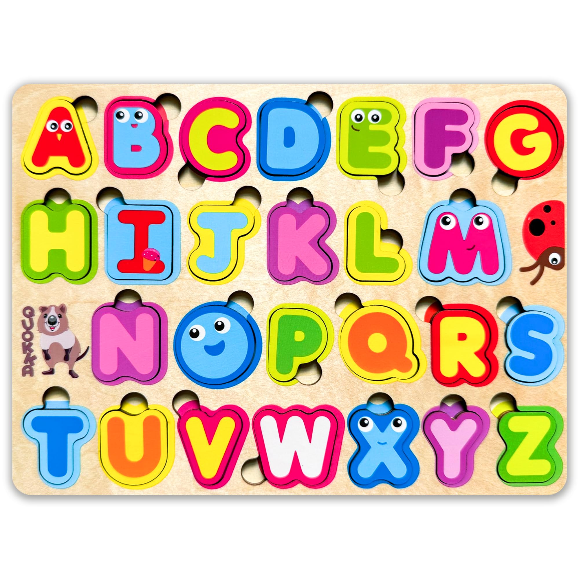 QUOKKA Montessori Alphabet Puzzle for Toddlers - Educational