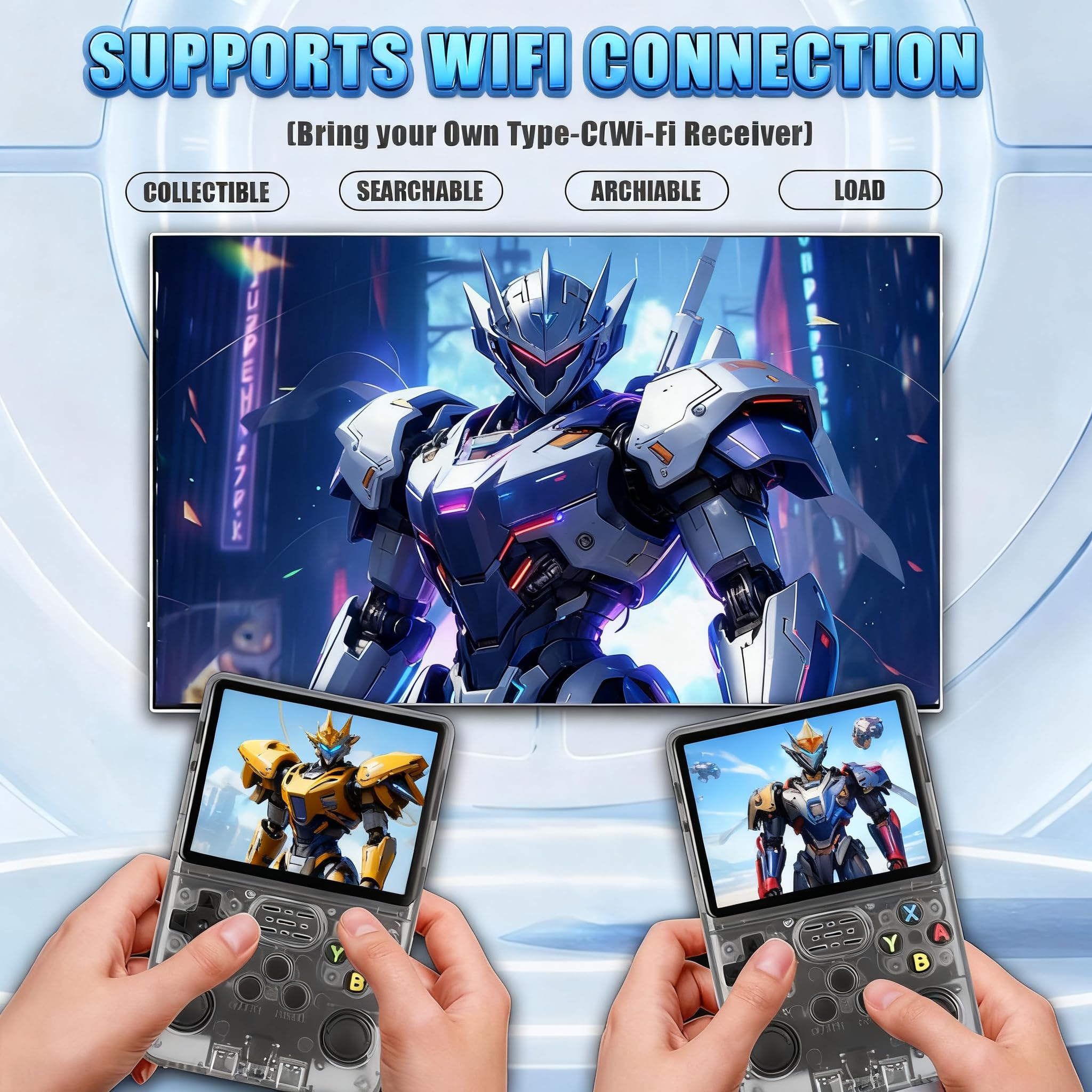 Console di gioco retrò R36S, schermo IPS da 3,5", 128 GB, oltre 20.000 giochi preinstallati, sistema open source basato su Linux/ArkOS, doppio joystick, batteria da 3500 mAh, versione trasparente nera