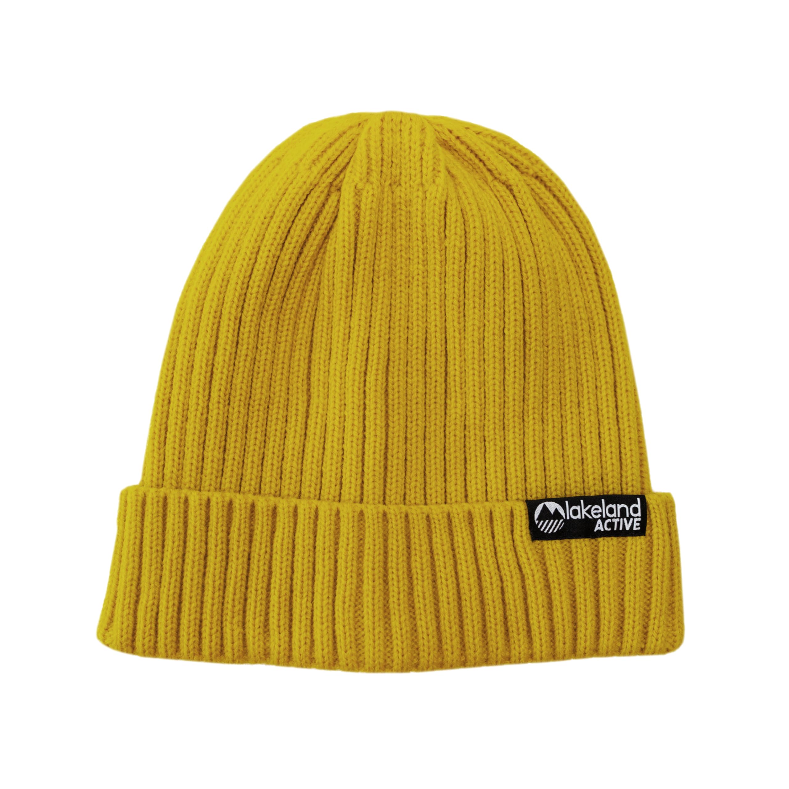 Lakeland Active Unisex Yellow Birkett Ribbed Knit Beanie Hat