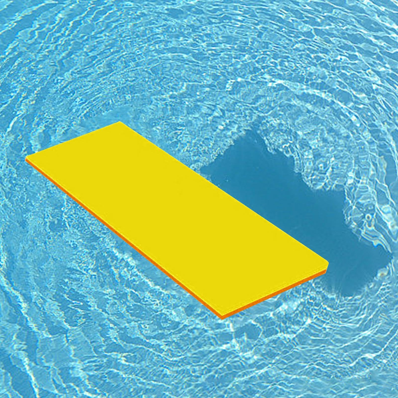 Colchoneta Flotante de Espuma de Alta Densidad para Piscina, Ideal para en, Playa, Piscina y Uso Familiar, Naranja Amarilla