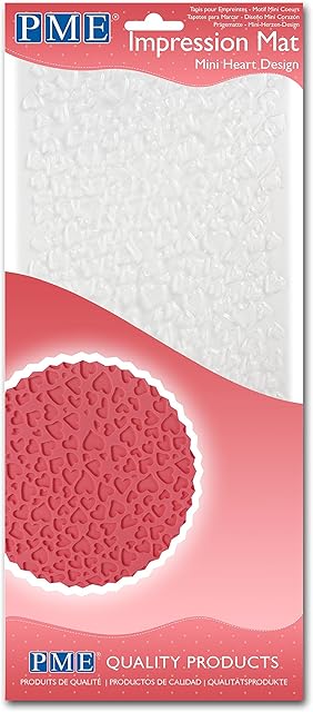 PME Mini Heart Design Impression Mat, 15x0.1x30.5 cm