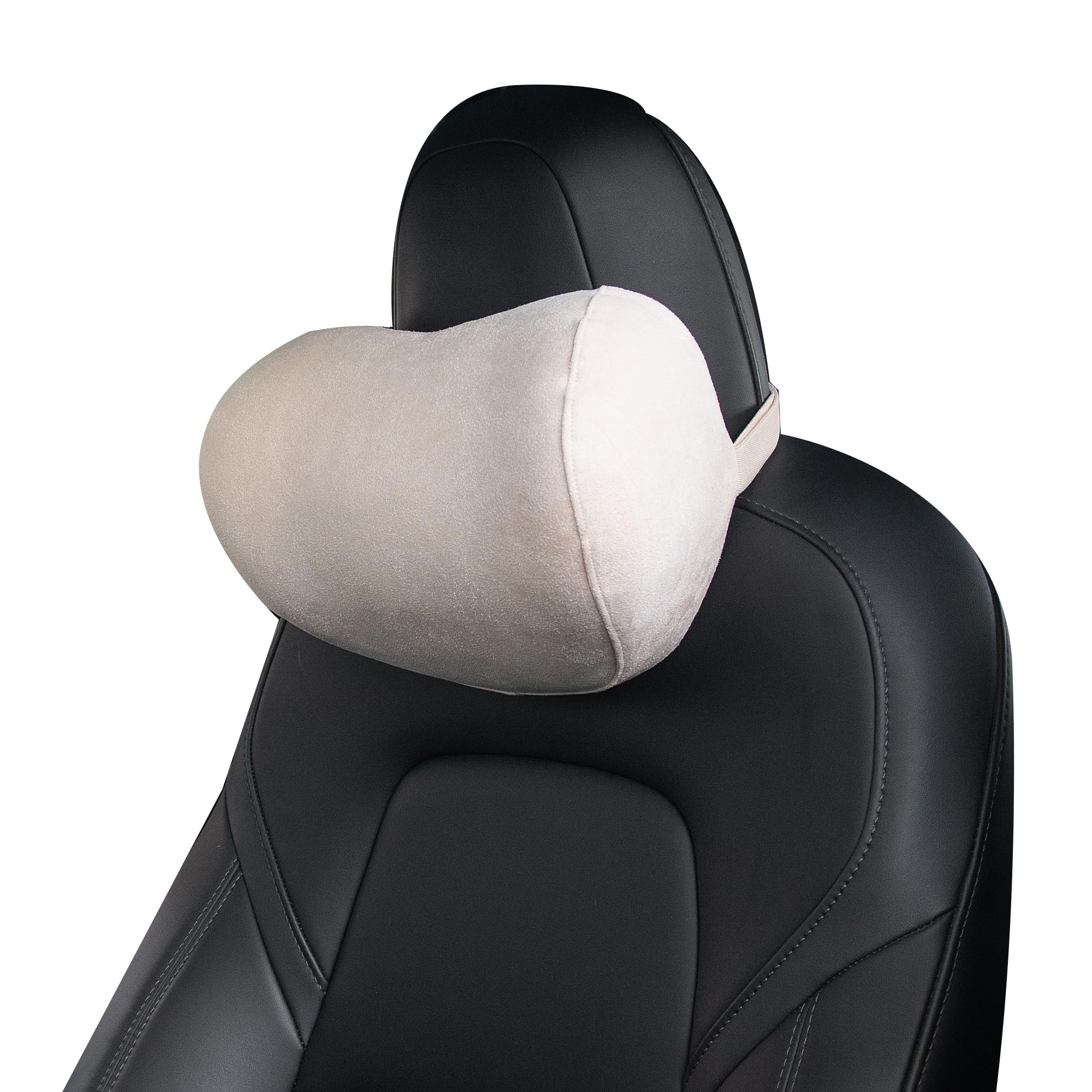 Forbell Auto Nackenkissen Ergonomisches Memory Foam Nackenstütze Auto Kissen für Kopfstütze, Weiches Auto Nackenkissen Kopfstütze für Komfort und Entlastung beim Fahren (1, Beige)