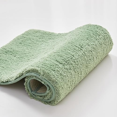 CozeCube Tapete de baño peludo mejorado para baño, antideslizante, de 20 x 32 pulgadas, súper suave, de secado rápido, alfombras de baño de felpa