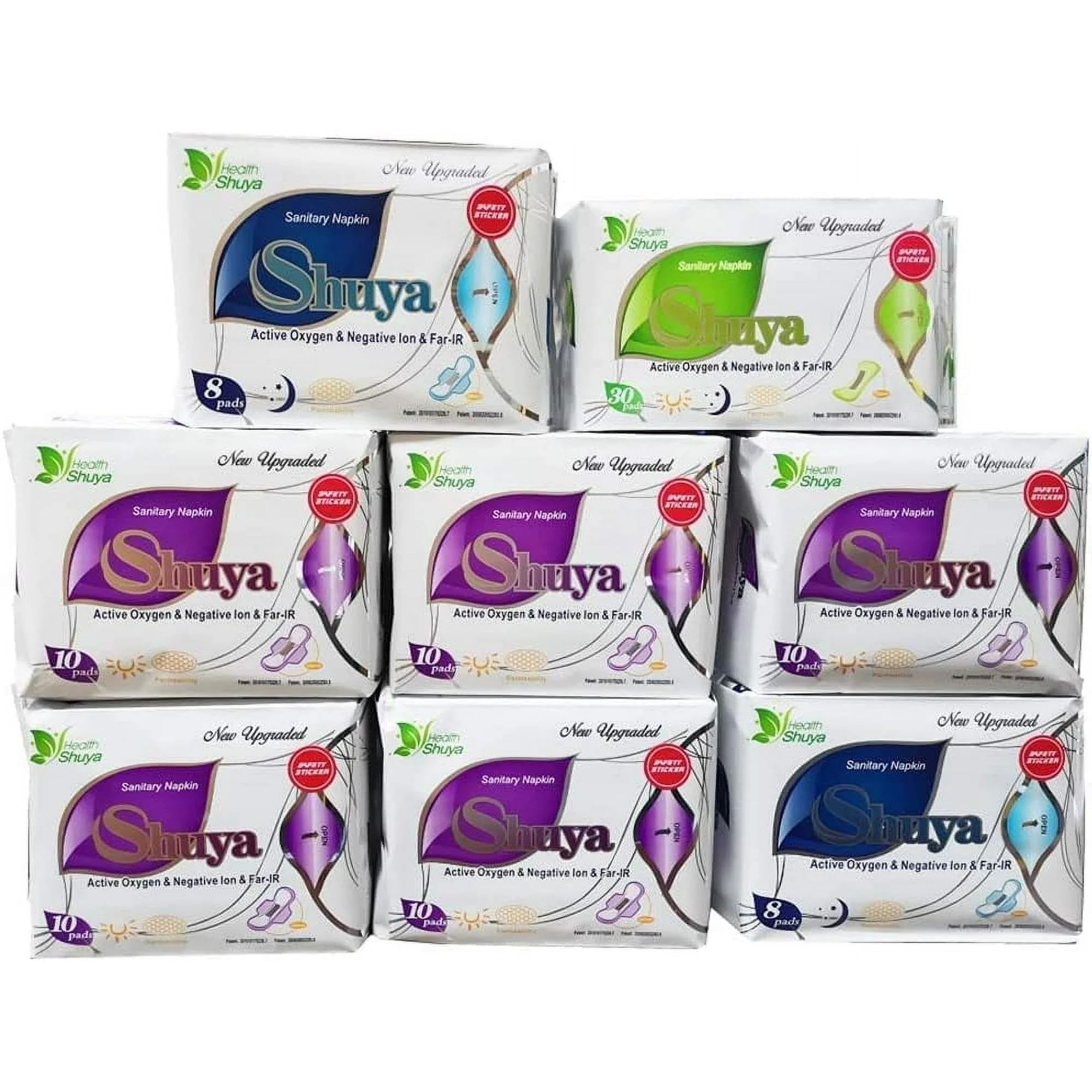 SHUYA - Juego de 10 compresas sanitarias suaves y transpirables de anión y forros de bragas