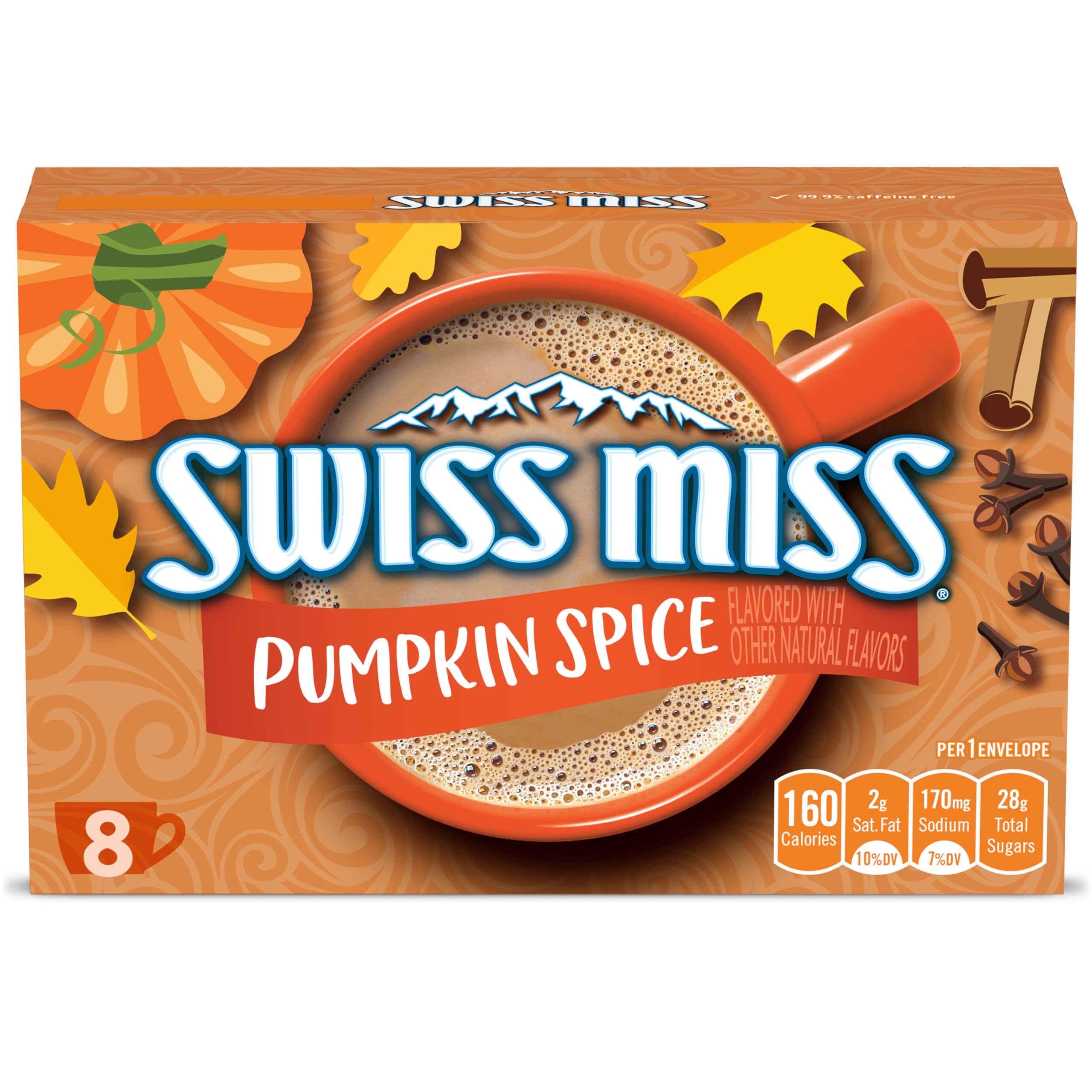 Swiss Miss Pumpkin Spice Flavored Hot Cocoa Mix, 1.38 oz., 8-Count Envelopes