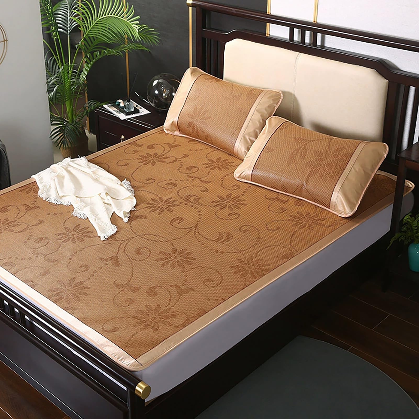 FIgpmwld Summer Bamboo Sleeping Mat Various Sizes Foldable Ice Rattan Cooling Pad For Home Hotel(G,180 * 200CM)