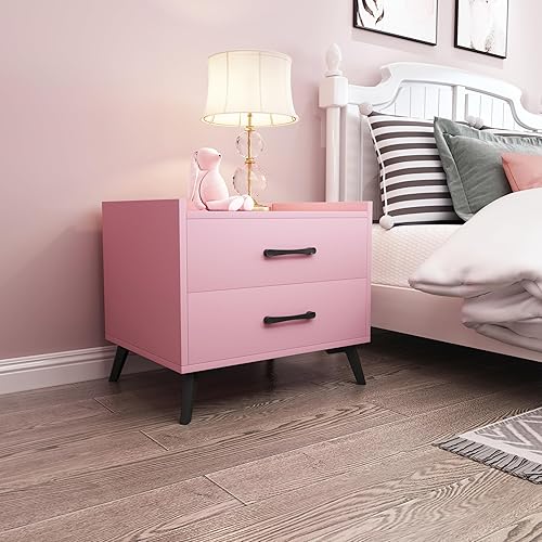 Miniatura 10 de Youmumeub Mesita de noche con 2 cajones Industrial Brown Besides - Mesa para dormitorio Mesa auxiliar moderna para dormitorio Caninet pequeño con