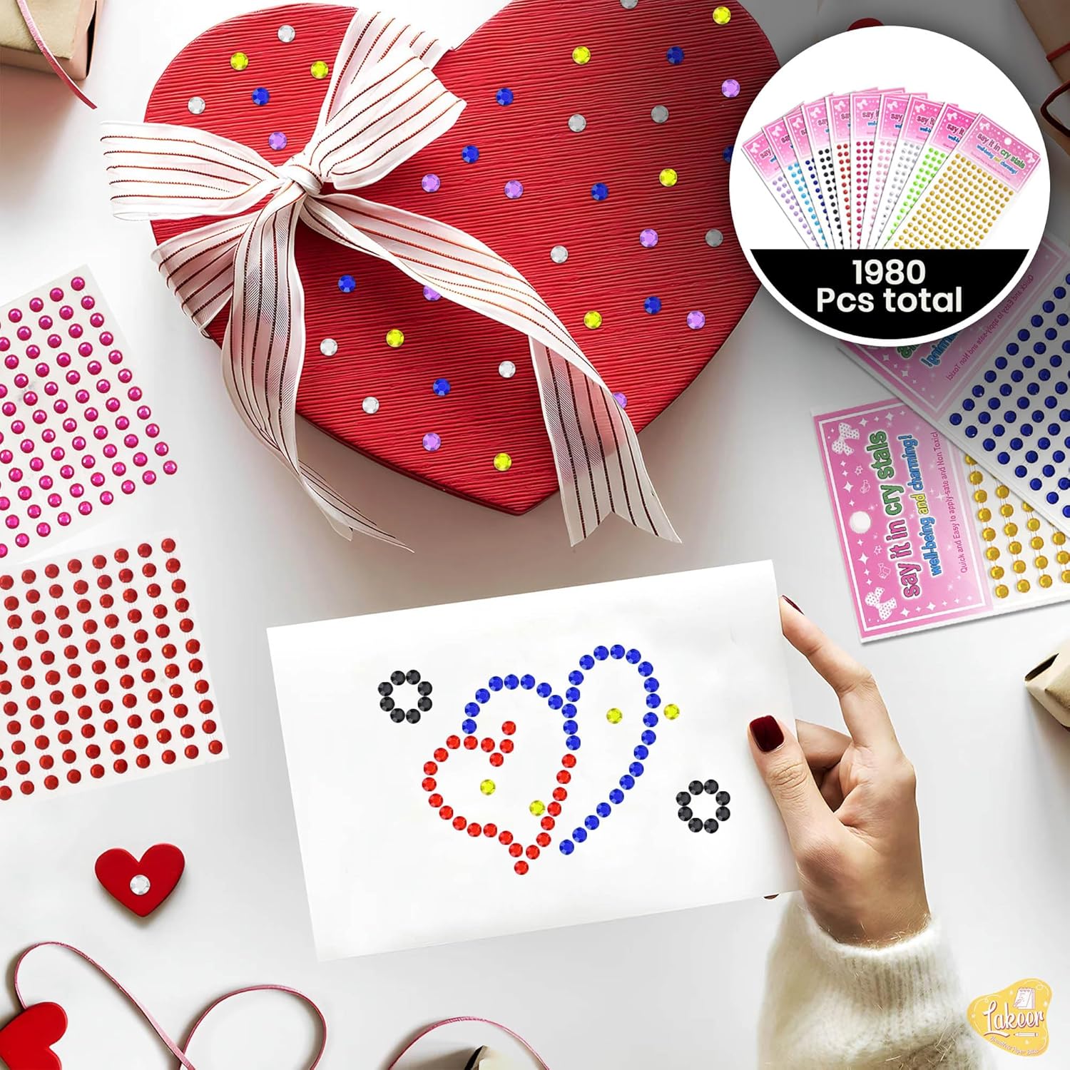 10 Pcs Diamond Gem Diamond Self Adhesive Sticker 5mm (10 Colours X 1 pcs Each) for Art & Craft, DIY Craft Decoration, Project Activity, Etc
