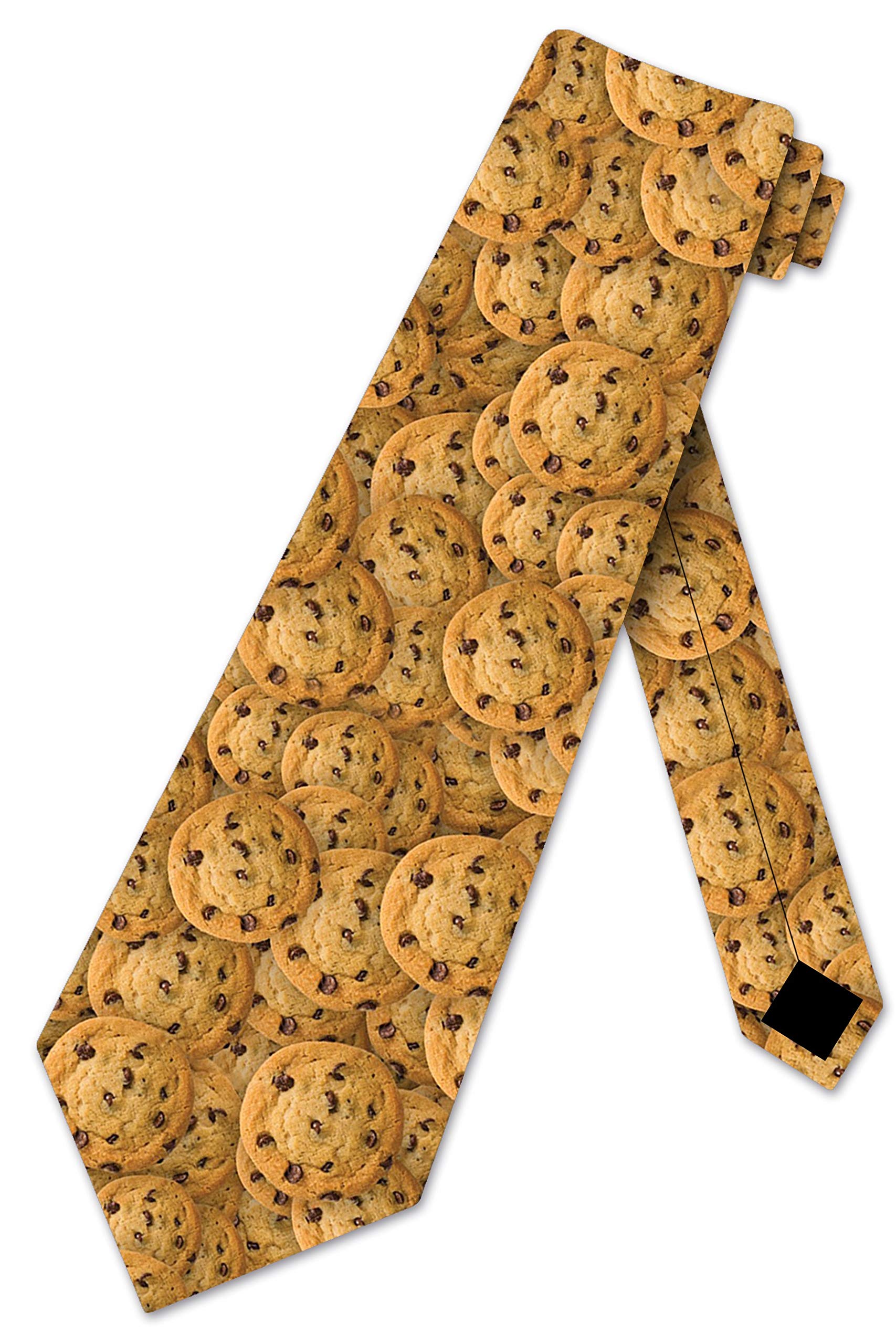 Atourdealss Men's As Shown Cookie Ties Chocolate Chip Cookie Necktie, Brown, One Size