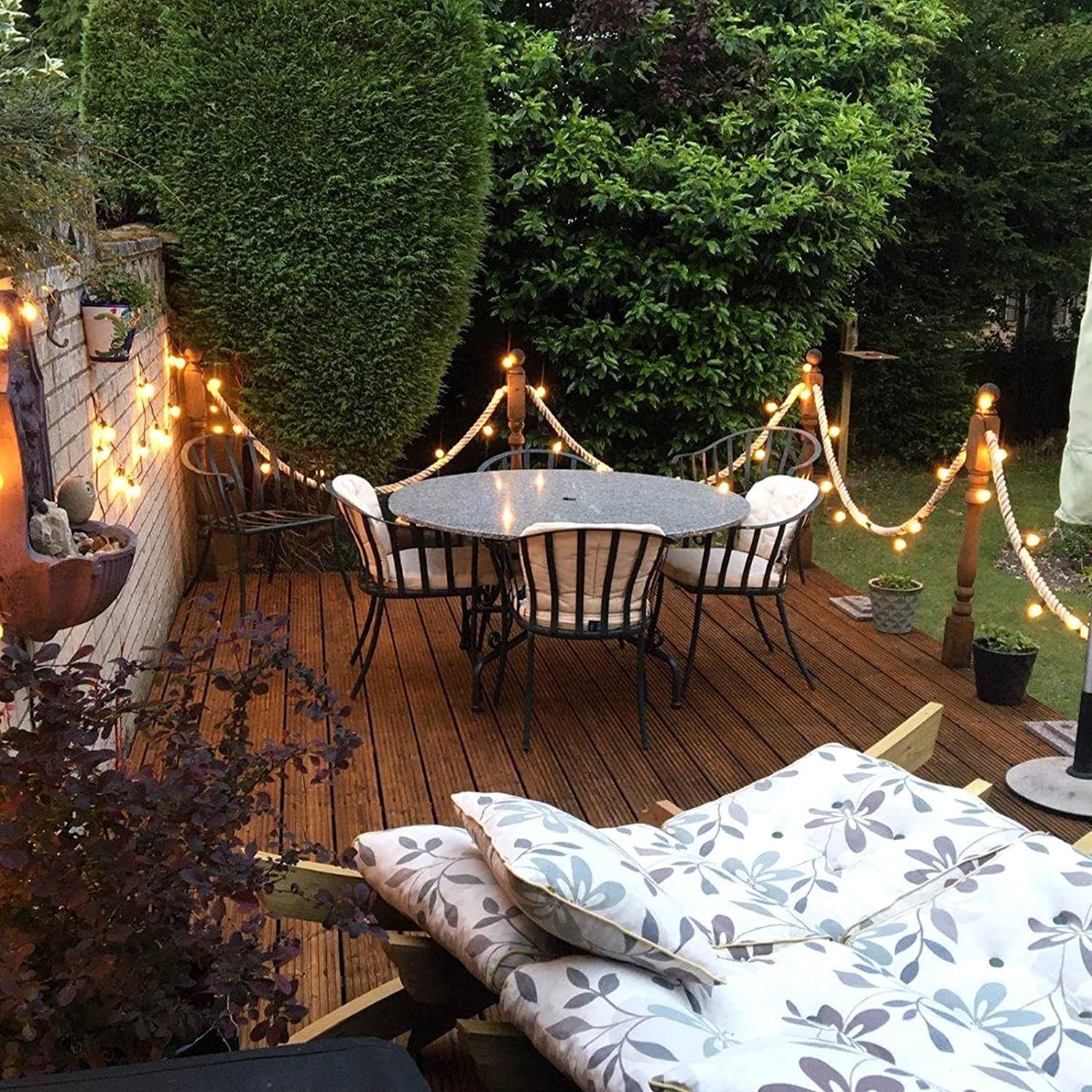 Brigros White - Catena Luminosa Esterno Con Pannello Solare, 27 Luci Da Esterno Giardino Solari, Luci Led A Basso Consumo Con 8 Modalità