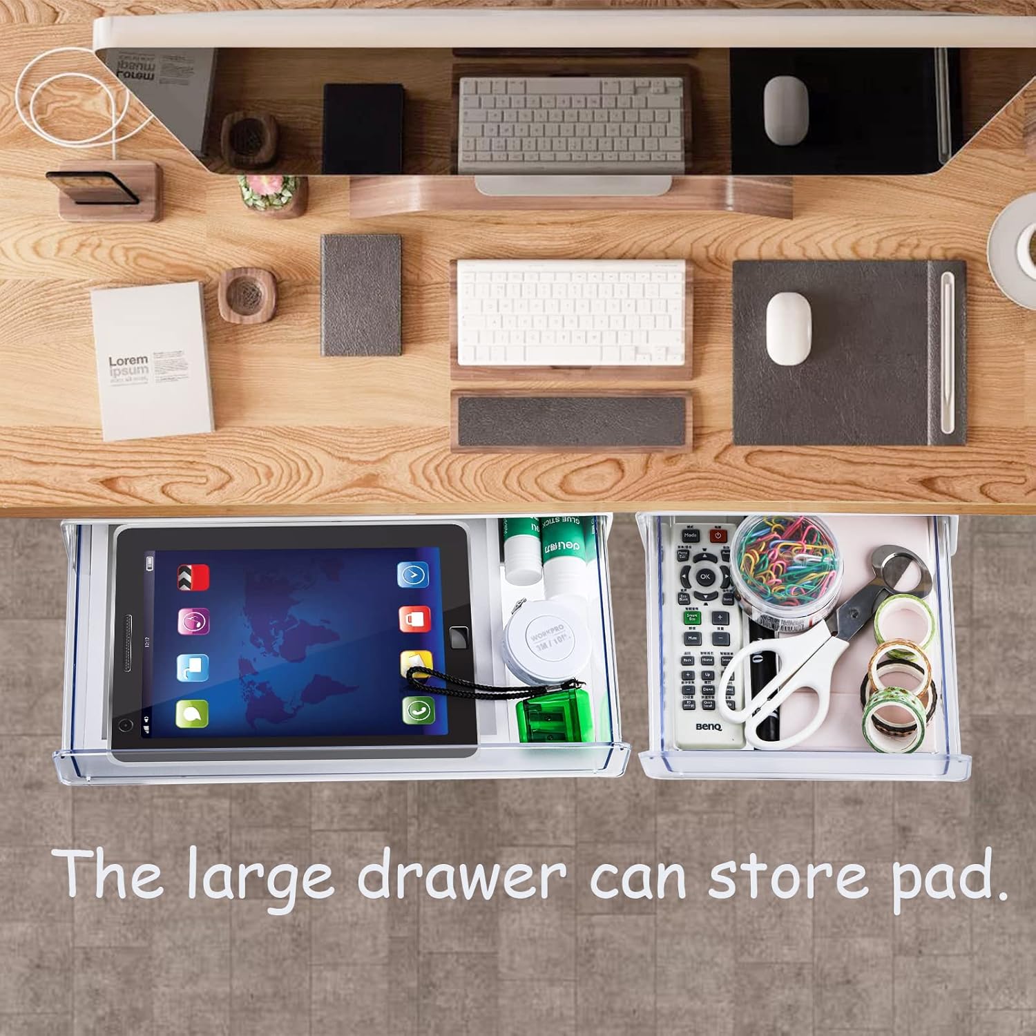 Buy Cedilis 2 Pack Under Desk Drawer with Tape, Large SelfAdhesive