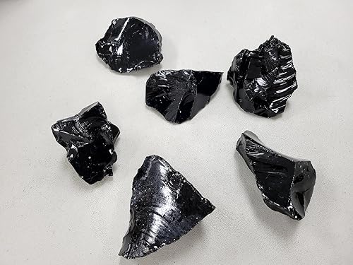 Miniatura 3 de Piedra curativa de obsidiana negra cruda, pieza grande para decoración, curación de cristales, reiki y protección, de 13 a 15 onzas
