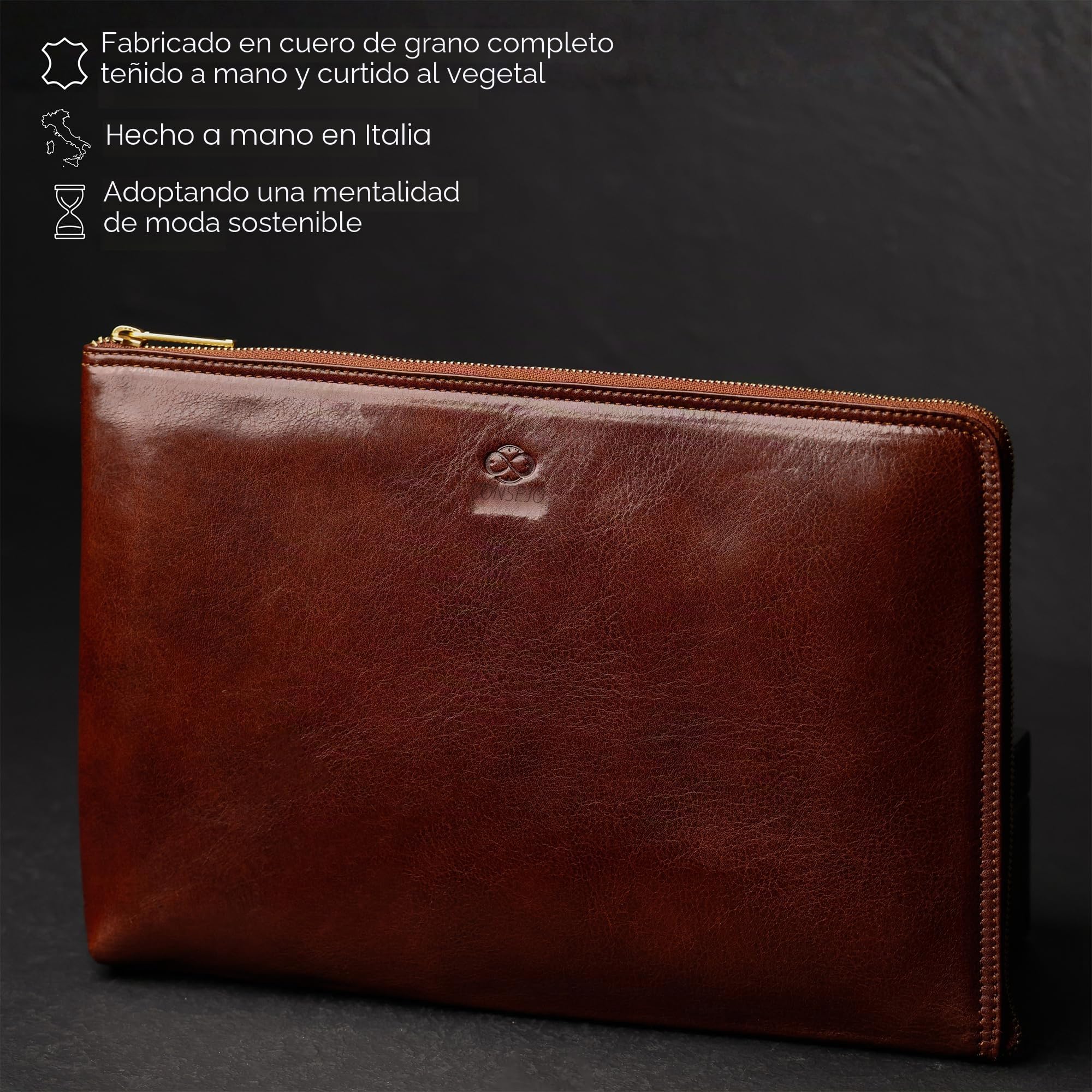 Time Resistance - Bolso de mano de cuero para hombre - Organizador de muñeca - maletín hecho a mano en Italia