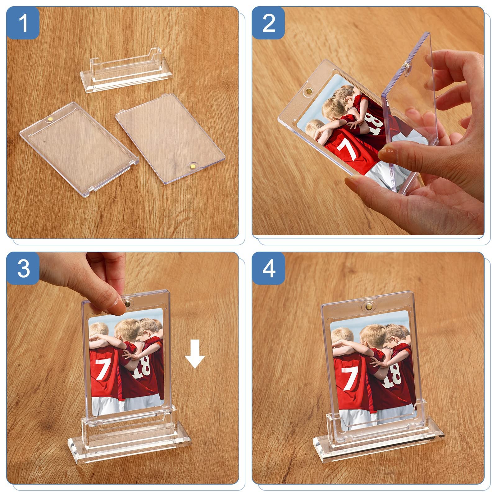 Lot De 5 Porte-cartes Magnétiques – Protection Pour Cartes à Collectionner (sport, Jeux) – Épaisseur 35pt à 100pt