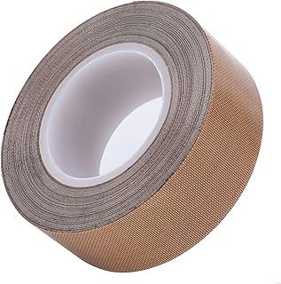 Eujgoov PTFE Adhesive Tape 0.01in Thickness Roll Heat Resistant Insulating Tape for Vacuum Hand Impulse Sealers Pipe Sealing and Insulation(0.25mm x 25mm x 10m)