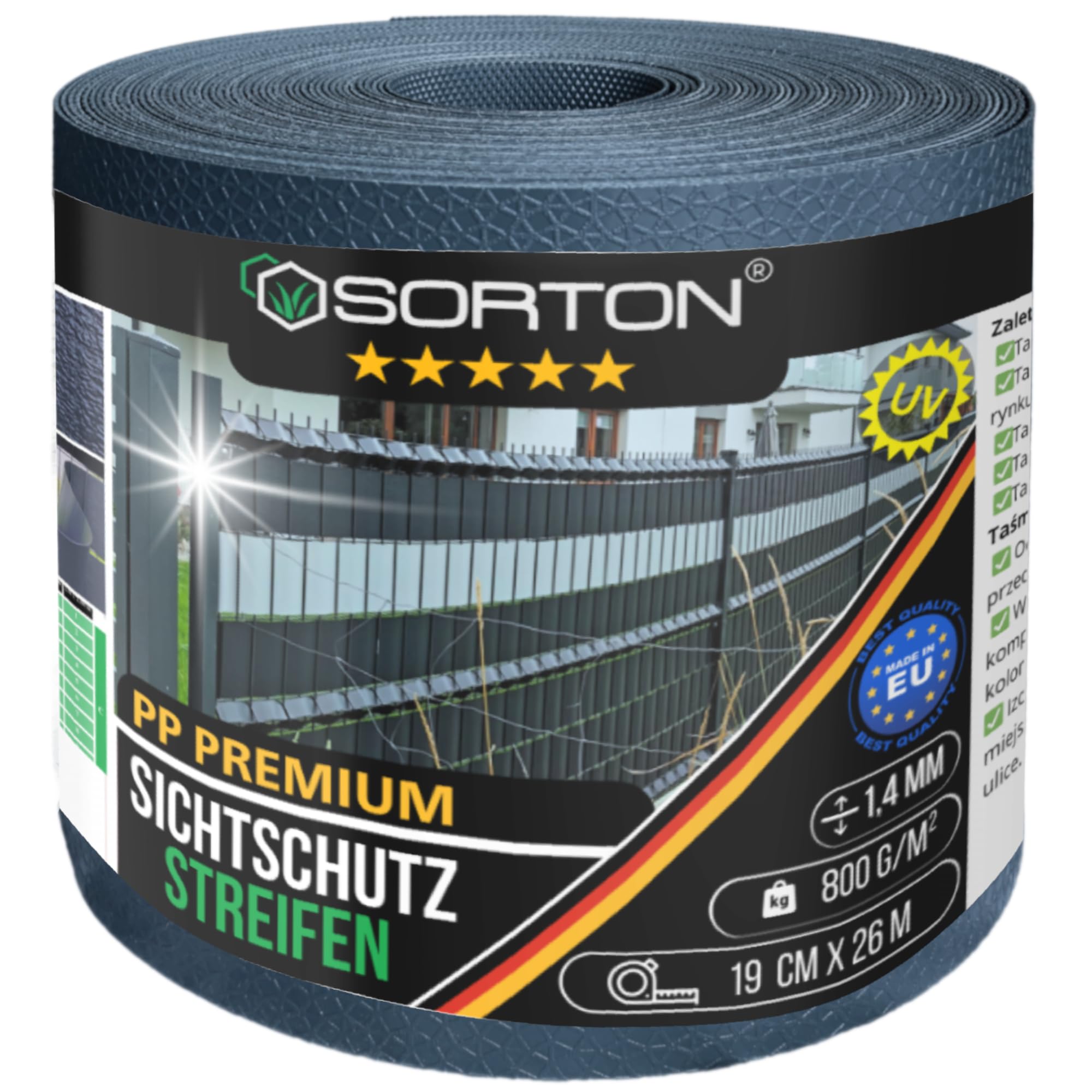 Sorton® - Inkijkwerende stroken omheining dubbelstaafmattenhek dubbele