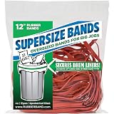 Alliance Rubber 08994 SuperSize Bands, 12" Red Large Heavy Duty Latex Rubber Bands (4 ounce resealable bag contains approx. 18 bands) – view 1