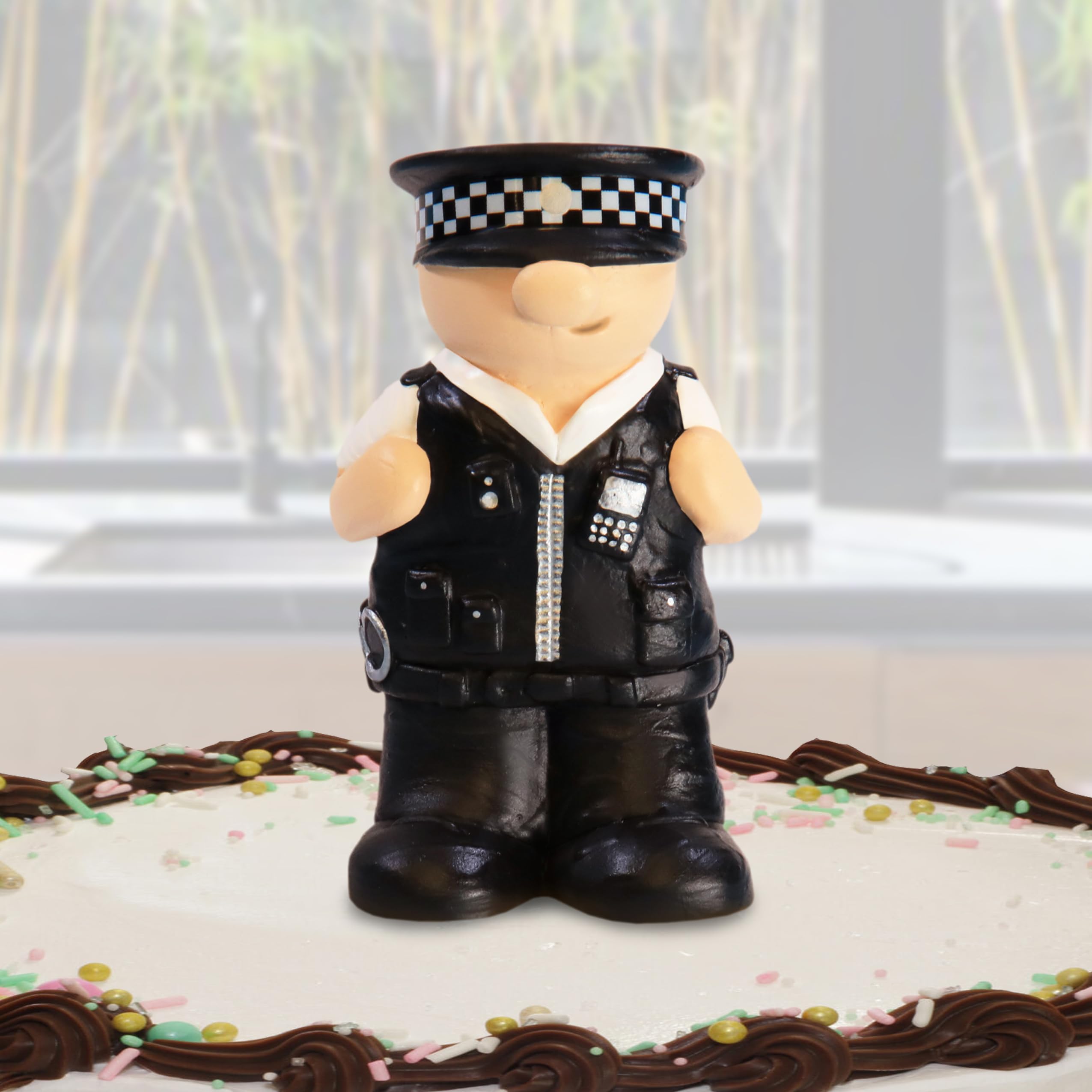 Police Officer Cake Topper - Personalised PC Keepsake Set Birthday Cake Decorations. Custom Cop Birthday Anniversary Celebration Cake Decor Unique Copper PSCO