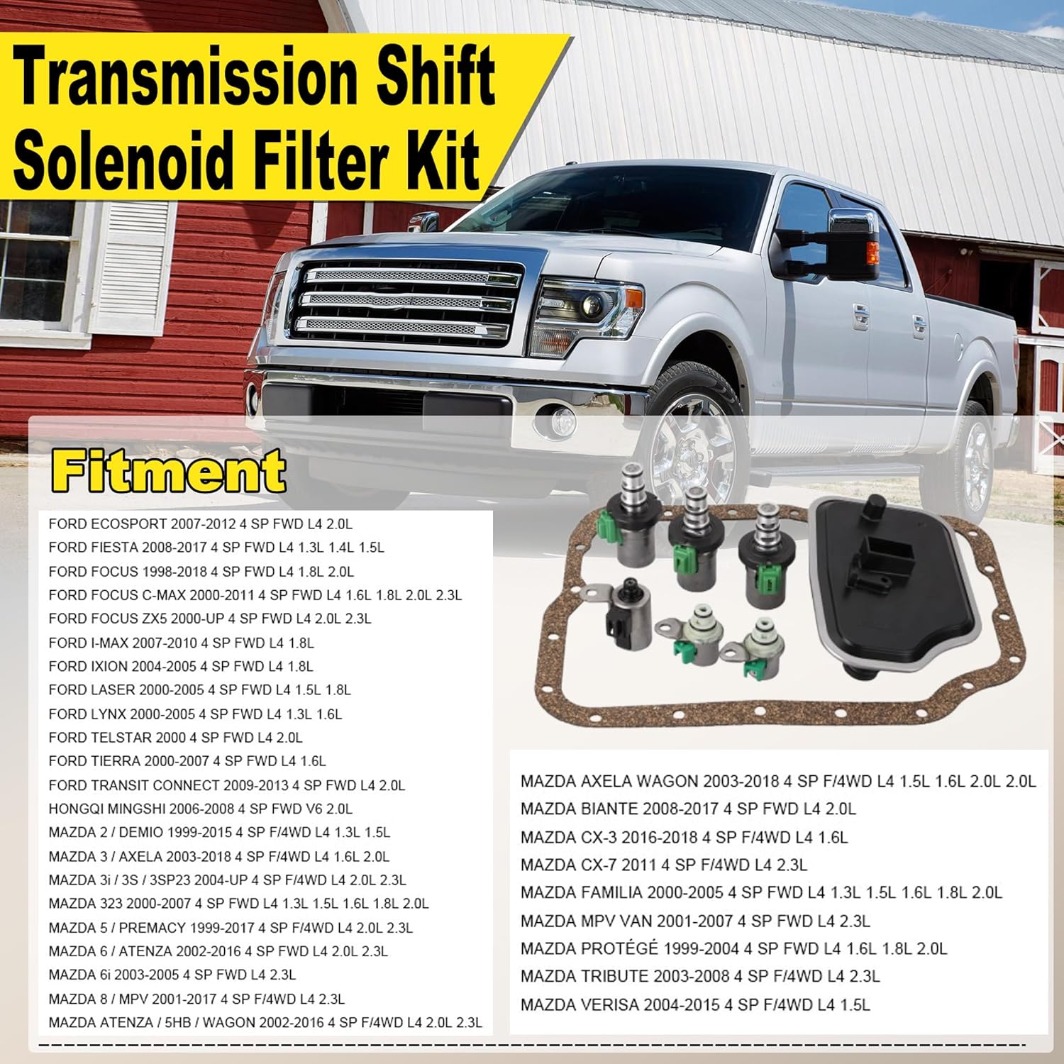 4F27E FN4AEL Transmission Shift Solenoid Filter Kit Compatible with Ford Mazda 99-On
