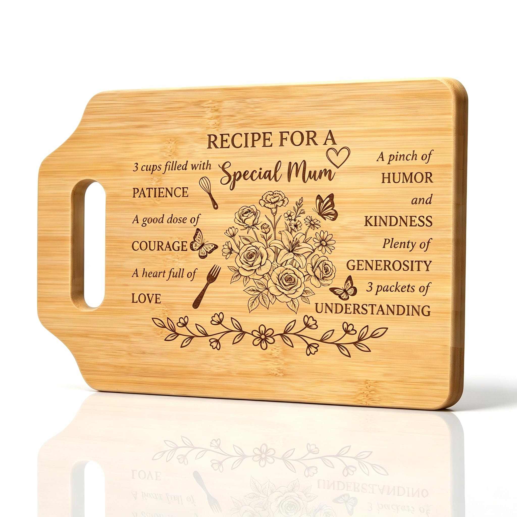Gifts for Mum, Cooking Presents for Mother, Personalised BBQ Gift from Son Daughter, Unique Kitchen Bamboo Chopping Board for Mom Women, Creative Gifts On Birthday Christmas Mothers Day