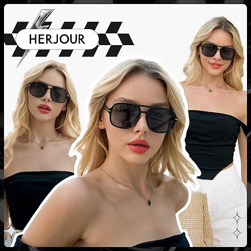 Miniatura 2 de Gafas de sol estilo aviador cuadradas retro para mujer y hombre de los años 70, clásicas, vintage, de gran tamaño, AR82173