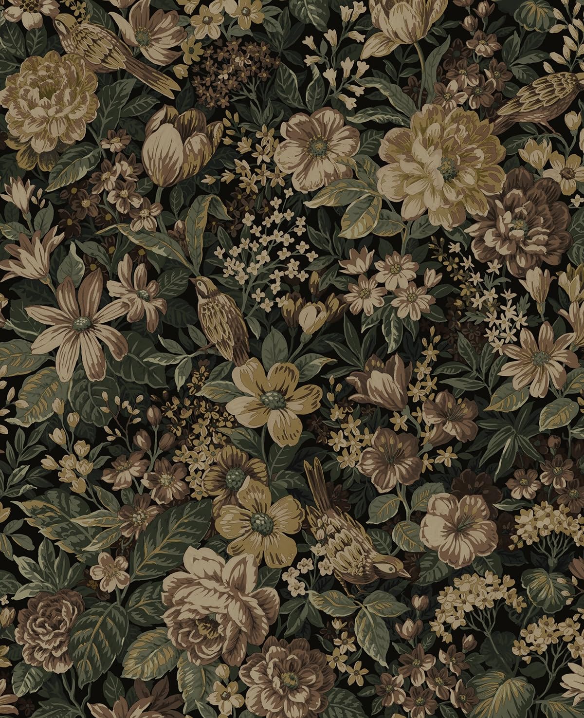 NextWall Vintage Bird Garden Peel and Stick Wallpaper