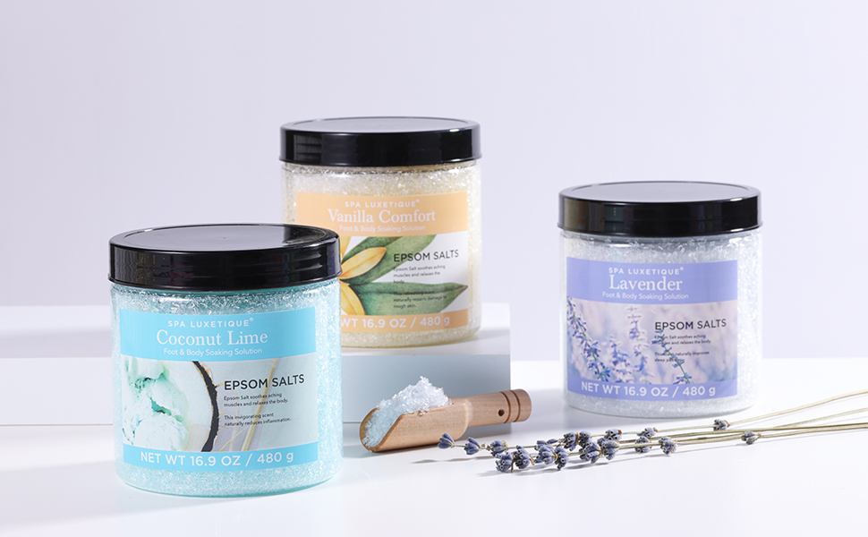 Amazon.com : Bath Salts for Soaking, Spa Luxetique Epsom Salts