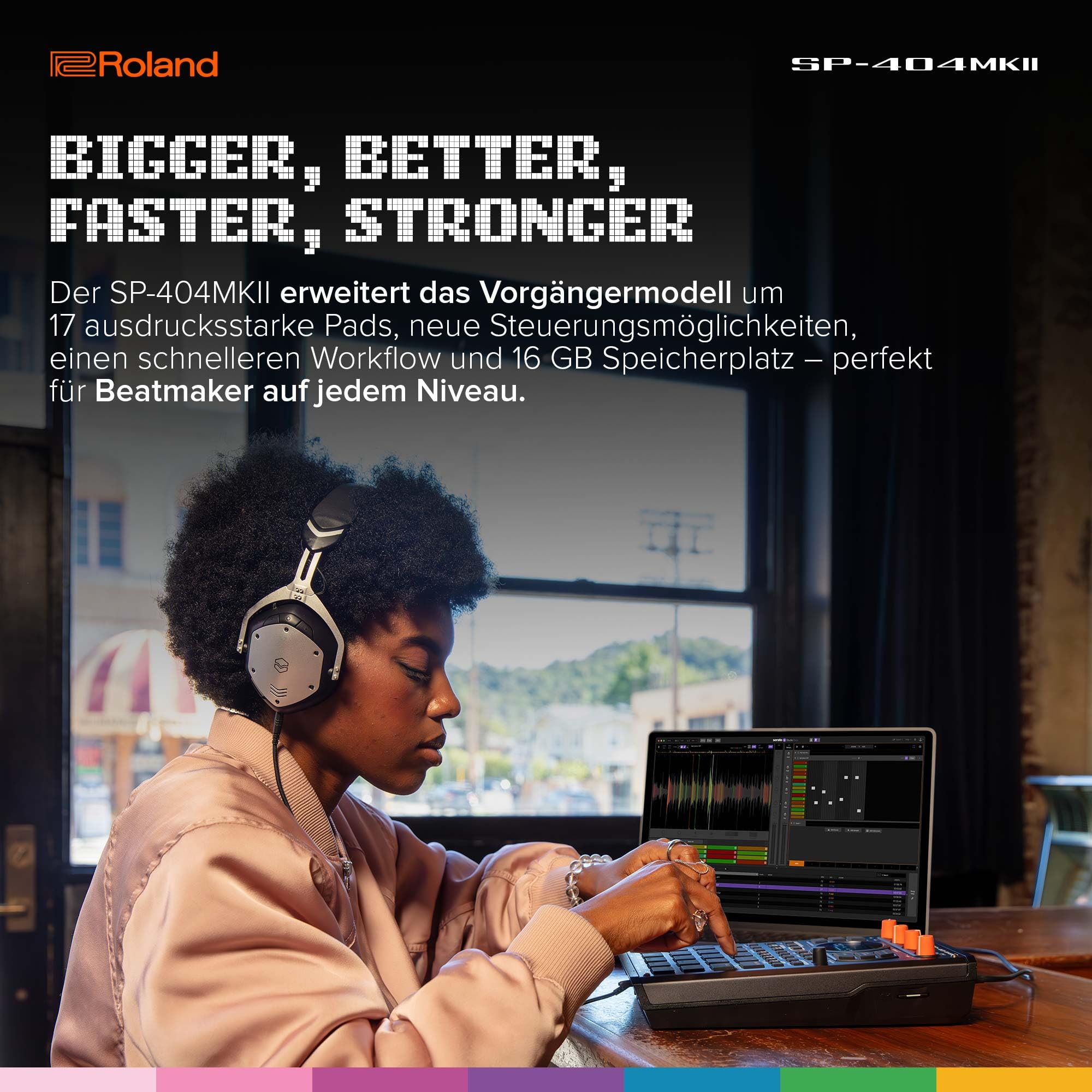 Roland SP-404MKII Creative Sampler und Effektunit | Der legendäre SP-404 Beatmaker mit zahlreichen modernen Upgrades | Schneller Workflow | 16 GB interner Speicher | 32-stimmig polyphon | 160 Samples