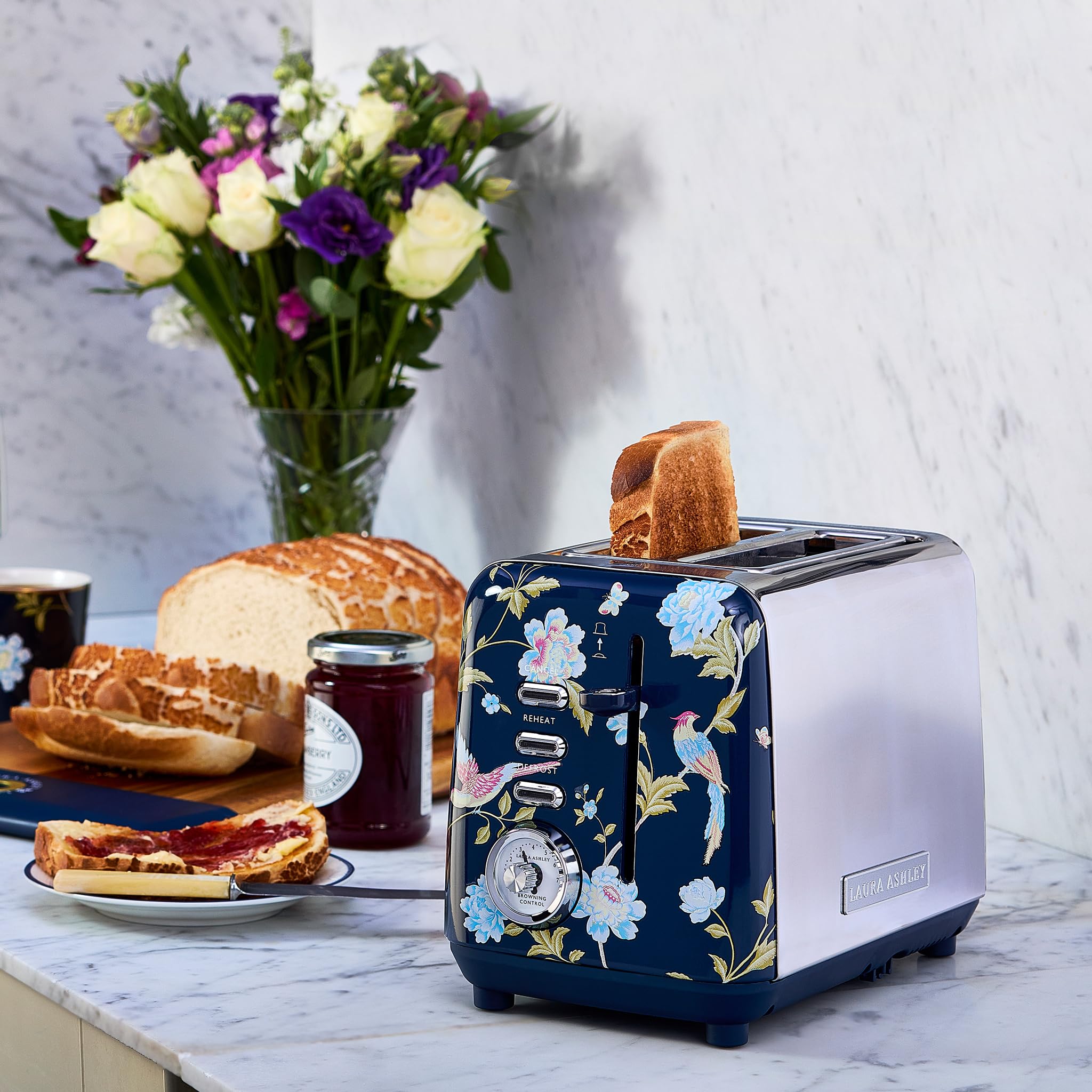 Laura Ashley Toaster und Wasserkocher Set von VQ (Elveden Marine, Elektrischer Wasserkocher und 2-Scheiben-Toaster)