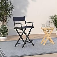 Vista 186 de Casual Home - Silla de director de 30 in, marco blanco, con lona color blanco, altura de barra