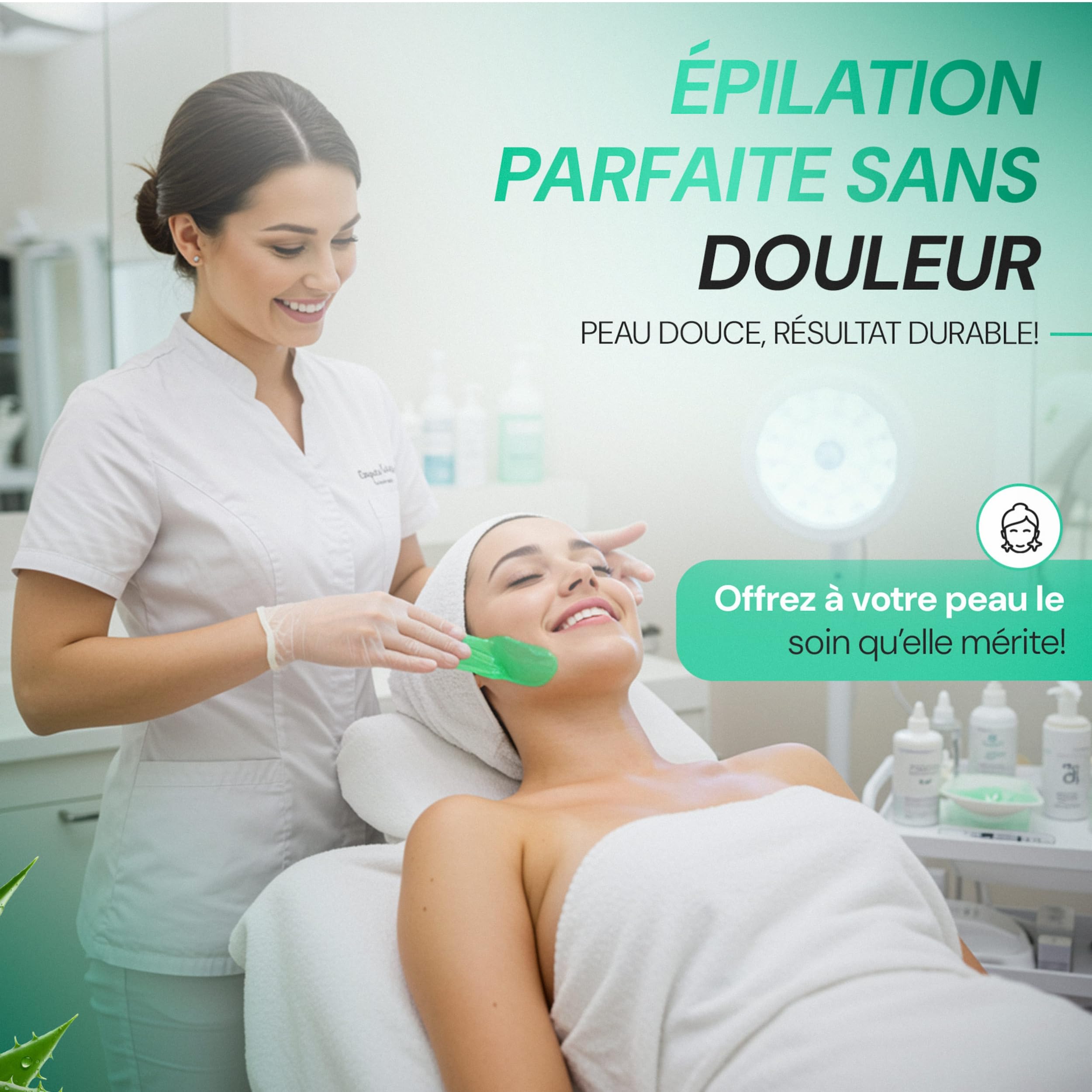 Perle de Cire Aloé-véra 1kg+500g Wax Bille de chauffe cire-professionnelle-sans bandes et appareil poils-Femme et Homme pour le corps entier-visage-jambe-aisselles-soucis-peau sensible intime.