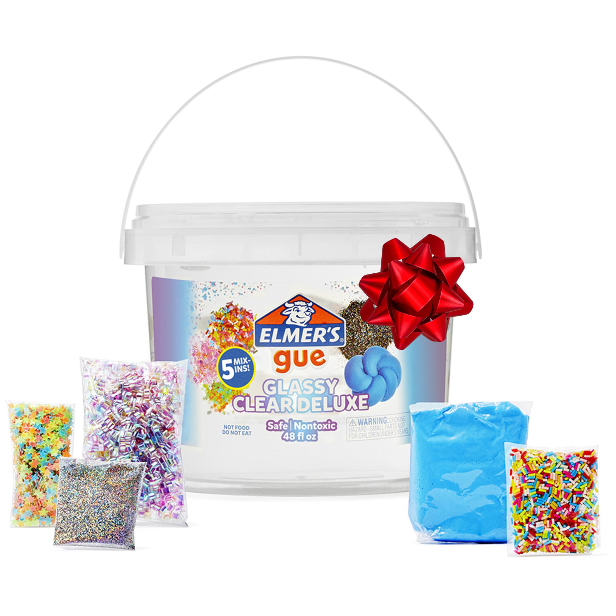 Elmer's Gue Premade Includes 5 Sets of Slime Add-ins, 3 Lb. Bucket, Glassy Clear