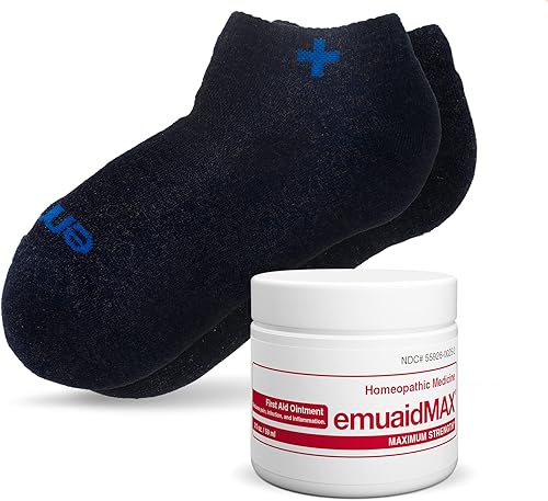 emuaid EMUAIDMAX - Paquete de ungüento para hongos en las uñas, EMUAIDMAX máxima resistencia con calcetines iónicos plateados