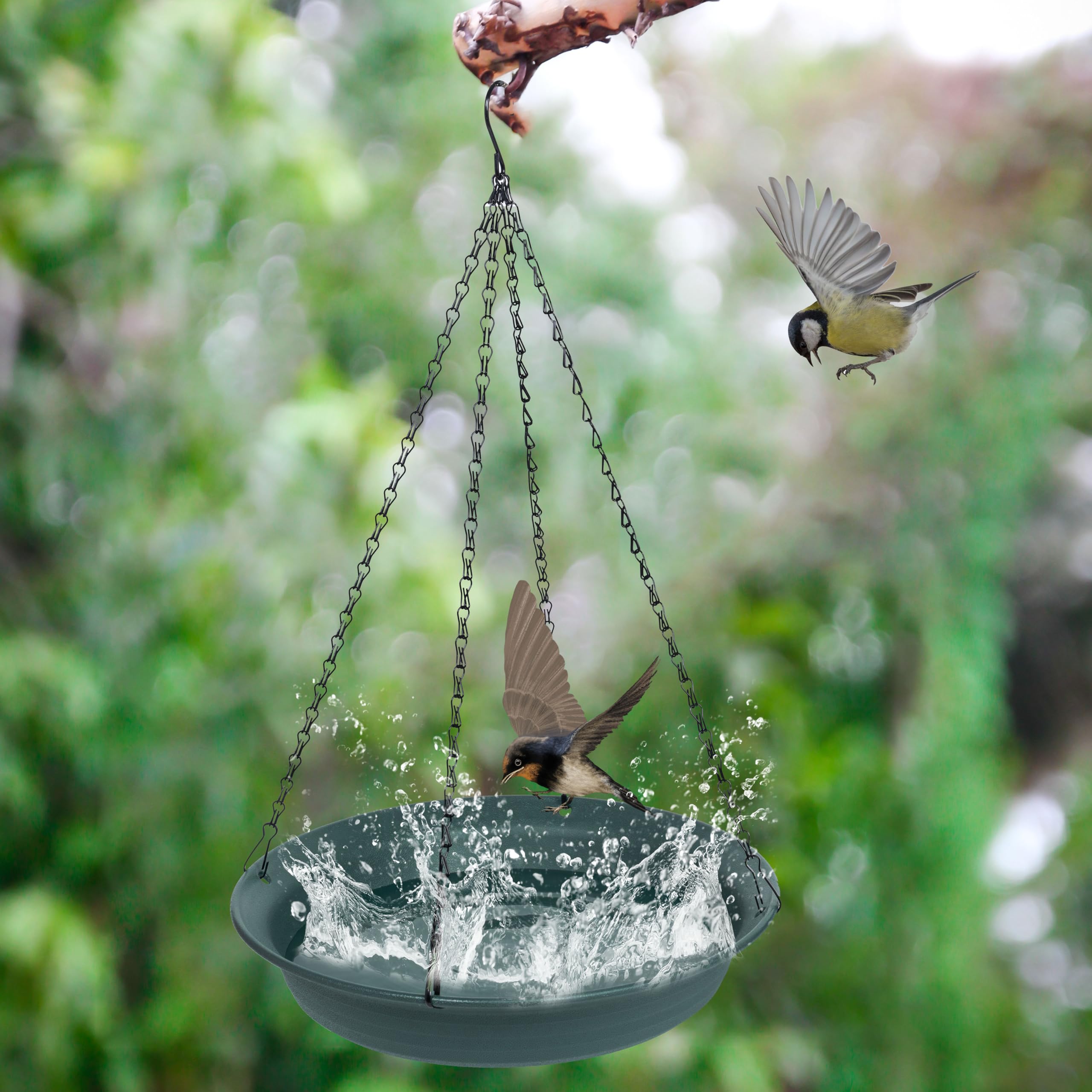 Hängende Vogeltränke für draußen, hängende Vogelwasserfutterstation für den Außenbereich, Vogeltränke, Vogeltränke für draußen, Balkon, Fenster, Hinterhof, Garten, klein, groß